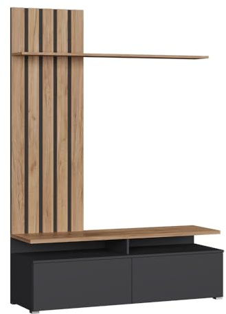 Vicco Wohnwand Harro, Goldkraft Eiche/Anthrazit,