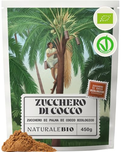 NaturaleBio Coconut Sugar Organic 450g. Natural, Chemical-Free, Unrefined Sweetener. Low Glycemic Index. Nutritious Brown Sugar Alternative From The Coconut Palm. Source of Inulin, Aids Digestion