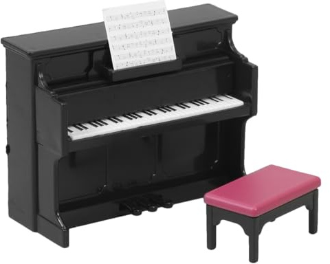 Milisten 1ensemble Mini Piano Jouet pour Maison De Poupée Instrument De Musique Miniature avec Tabouret Décoration Et Accessoire pour Scènes