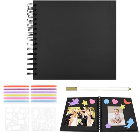 AolKee Svart fotoalbum för egendesign, 20 cm, gör-det-själv fotoalbum med 40 sidor, minnesböcker, familj, scrapbook, gästbok, fotoalbum för bröllop, jubileum, baby, födelsedag