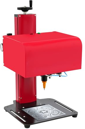 Pneumatic Dot Peen Marking Machine, 200x130mm Marking Area, Computer Controlled Metal Engraver for Nameplates, Hard Plastics, PVC, 1-2 Characters/s, 0.1-1mm Marking Depth