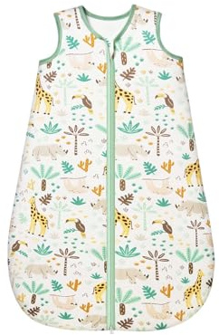 ToyaTec Baby Sleeping Bag 1.0 Tog,Super soft Rayon Made from Bamboo,Baby's Bamboo fiber Pure Organic Sleeping Sack Spring Summer Autumn(Giraffe,S)