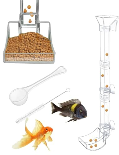 Kit de Tubo de alimentación de camarones de Acuario, Kit de de Acuario, Proporciona una alimentación Que Reduce los residuos, Tubo de alimentación Transparente con Bandeja y Plato