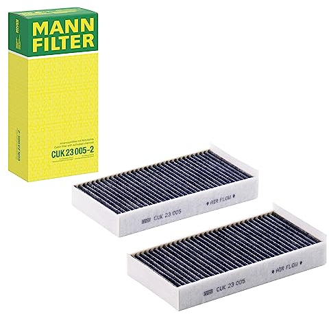 MANN-FILTER CUK 23 005-2 Innenraumfilter/Kabinenluftfilter - Pollenfilter mit Aktivkohle - (2er Set) für Pkw + Transporter