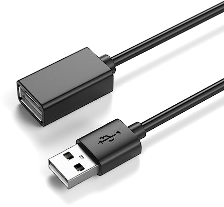 JAMEGA - 0,5m USB 2.0 Verlängerung USB Verlängerungskabel | USB-A Buchse auf A Stecker für USB-Stick, Tastatur, Drucker, Scanner, PS4/PS5 Controller, USB Hub, externe Festplatte usw.