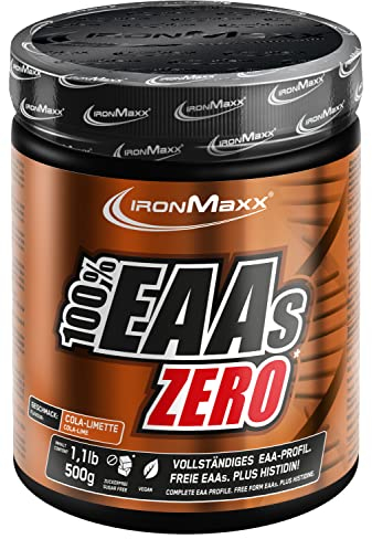 100% EAAs Zero Cola & Lime 500g - EAAs Pulver hochdosiert, Vegan und zuckerfrei, 8 essentielle Aminosäuren zur Ergänzung deiner Sporternährung