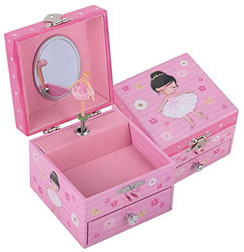 TAOPU Boîte à Bijoux Musicale avec Tiroir et étui de Rangement de Bijoux de Ballerine Tournante pour Filles