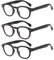 Suertree Lesebrille 3 Pack Sehhilfe Feder Scharnier Rund Augenoptik Brille Unisex Lesehilfe für Damen Herren 2.0X BM171