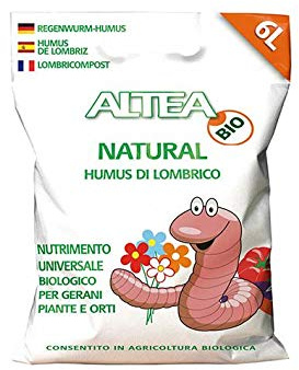 Humus di lombrico (Natural) (3 Kg), terriccio per piante e fiori