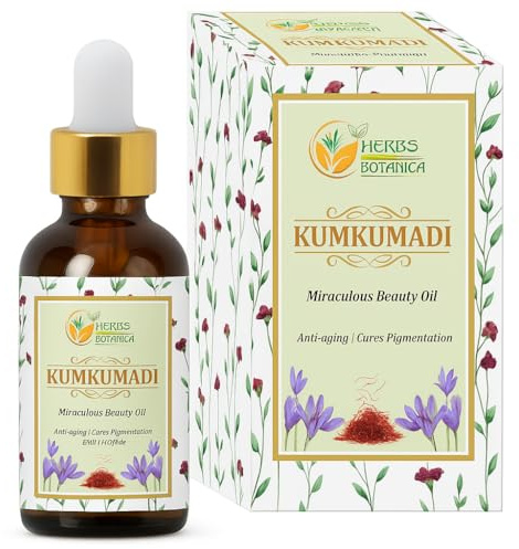 HB Kumkumadi Oil Pure Ayurveda Anti Aging Face Serum, Radiance Glow Serum for use as Face Oil and Face Moisturizer 26 Herbs 30 Ml
