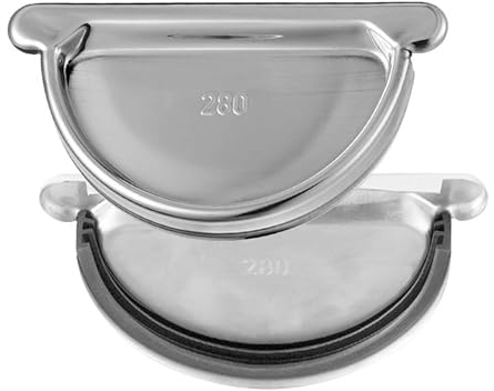 ZAMBELLI Zink Steckboden (halbrund) mit Gummidichtlippe Silber RG 280, Rinnenboden/Rinnendeckel verzinkt, einfache Montage