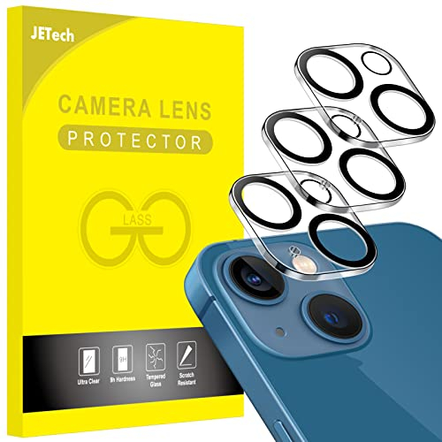 JETech Protector de Lente Cámara para iPhone 13 6,1 Pulgadas y iPhone 13 mini 5,4 Pulgadas, Cristal Vidrio Templado 9H, Ultra HD Clara, 3 Unidades