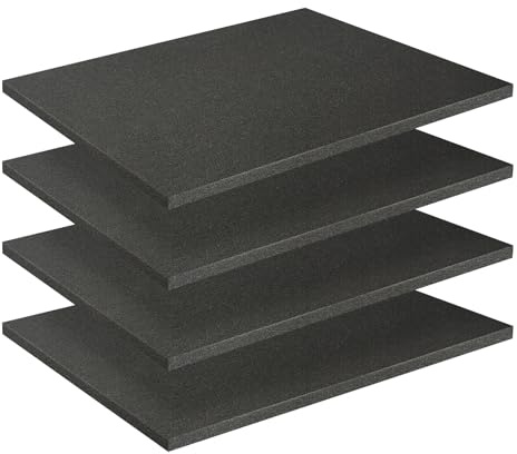 Storystore 4 st fyrkantig skumkub, 40 x 30 x 1 cm, verktygslåda, skuminsatser, skärbar polyuretan-kub-ark för verktygslåda, flygfodral, kameraförvaring, gör-det-själv-förvaringssystem