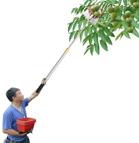 recoge fruta recogedor de frutas 2 3 4 5 6 7 10 M Poste Telescópico Para Recoger Frutas, Herramienta Para Agarrar Frutas, Para Manzanas, Aguacates, Bellotas, Limones, Peras Y Mangos(6m(19 7/10ft))