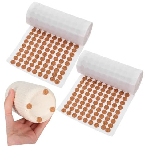 Gadpiparty Círculos de Corcho Adhesivos para Posavasos 2000 Almohadillas Respaldo Adhesivo de Corcho Versátiles para Muebles