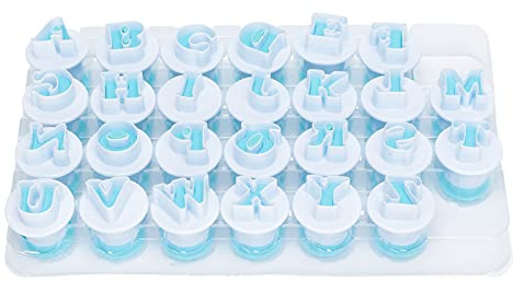 Akozon 26 Piece Ital Letter Cookie Cutter Set Mini Plastic Alphabet Fondant Cutters för Cake och Biscuit S