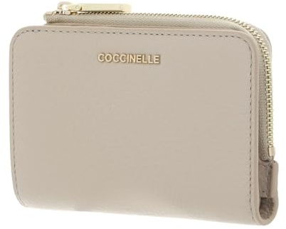 Coccinelle Cuir Porte-Monnaie Metallic Soft Wallet Sandshell Beige