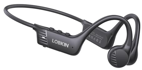 LOBKIN Écouteurs Conduction Osseuse, Casque Sport Oreille Ouverte Bluetooth 6.0, Microphone Intégré, Étanche IPX13 Casque à Conduction Osseuse sans Fil pour Course, Cyclisme et Fitness