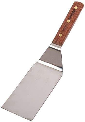 Dexter Russell Traditional 6 x 3 Hamburger Turner | Stiff Offset Stainless Steel Blade | Ergonomic Rosewood Handle with Brass Rivets | Professional Grade, 16160