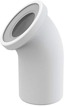 WC-Anschluß Bogen 45 Grad Abfluß weiß weiss WC-Abfluß Abflussrohr WC Verbindung für Toilette