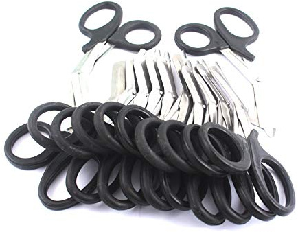 LAJA IMPORTS 50 PCS Paramedic Utility Bandage First AID Stainless Steel Trauma EMT EMS Shears Scissors 7.25' Black