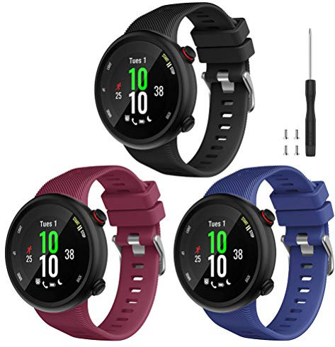 Watbro kompatibel mit Garmin Forerunner 45S Band, weiches Silikon-Sport-Ersatz-Uhrenarmband, Fitness-Armband für Garmin Forerunner 45S Smartwatch, weiß