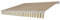 Mendler Alu-Markise HWC-E49, Gelenkarmmarkise Sonnenschutz 2,5x2m - Polyester grau-gelb gestreift