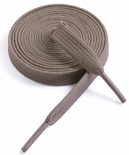 VSUDO Lacci per Scarpe Piatti 9mm a Tessitura Fine - Stringhe Doppi per Sneakers e Scarpe Sportive (1 Paio-Marrone Chiaro-70cm)