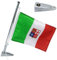 Glac Store® Barre porte-drapeau en acier inoxydable 35 cm avec support pour bateaux bateau yacht drapeau italien inclus
