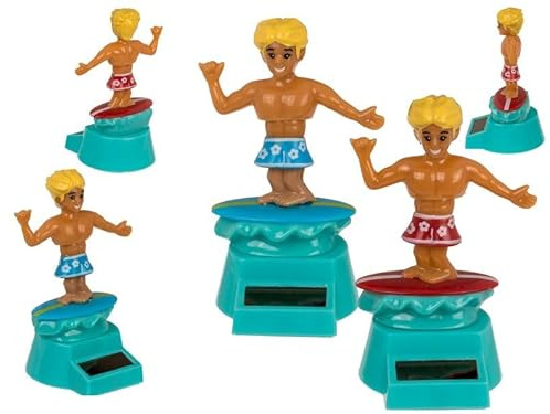 Out of the blue Figurine solaire de surfeur vacillante, mer, plage, surfeur - Figurine décorative en forme de vague