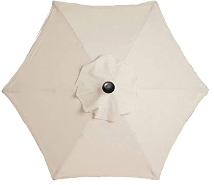 WMYYLX Replacement Parasol Canopy, Parasol Umbrella Replacement Cover Anti-Ultraviolet Polyester Fabric Waterproof Washable Patio Umbrella Parasol Cover for Garden Umbrella (3m/9.8FT-(6 Ribs), White)