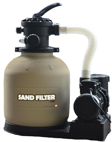 GAME Sand Filter Pump for Above Ground Pool - 16'', 3/4HP, 3698 GPH Flow Rate, Digital Timer, 120lb Sand Capacity, Easy Installation
