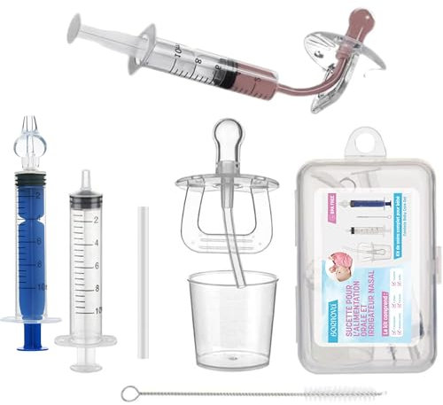 BORNOVA Medizinischer Schnuller mit integrierter Spritze und Fruchtsauger für Babys, Calmosine Verdauung, sichere Lösung für die Ernährung und Medikation Ihres Babys