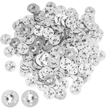 YKUKIZEE 600PCS Tile Backer Board Washers 28 mm, Easy Fix Washers, Galvanised Steel 4-Claw Insulation Washer for Insulation Boards Thermoboard Gypsum Boards