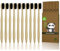 HGH® 10er Pack Bambus Zahnbürsten Set (schwarz) | Weiche Borsten, BPA-frei | Umweltfreundliche, biologisch abbaubare Holzkohle Zahnbürste | Toothbrush | Bambus Zahnbürste weich