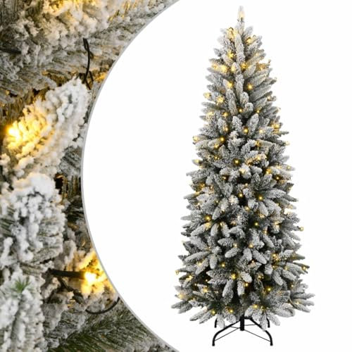 ShGaxin Albero di Natale Artificiale con 300 LED e Neve Floccata 180 cm,Albero di Natale Artificiale,Albero di Natale Finto,Albero di Natale dall'aspetto Reale,Decorazione Natalizia-3315765