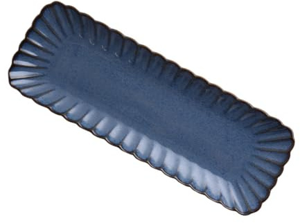 UTHCLO Plato Sashimi Rectangular Diseño Japonés Esmalte Oscuro Antideslizante Para Sushi Frío