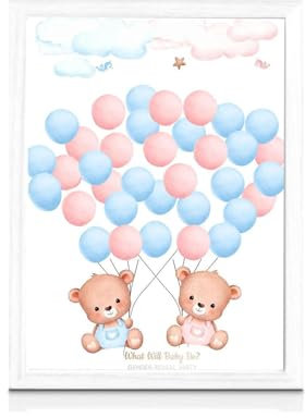 Ceeyoll 37Pezzi Gender Reveal Party,Gender Reveal, Gender Reveal Ideas, Materiale in Patinata ad alta Viscosità, Baby Shower Decorazioni, Adatto per la Rivelazione del Sesso del Bambino nel Bagnetto