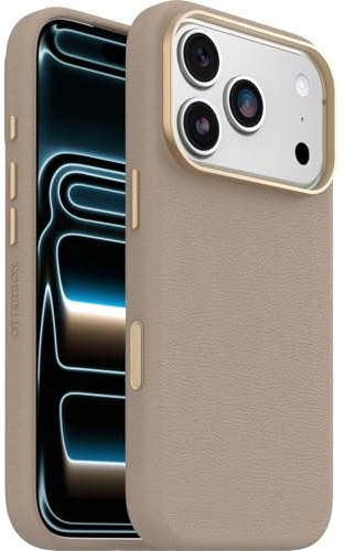 OtterBox Symmetry Series Cactus Leather MagSafe cover per iPhone 17 Pro, custodia protettiva sottile antiurto, a prova di caduta, testata 3x vs norme MIL-STD 810G, Grigio