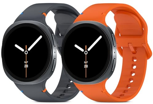 BDIG 2 st sportband för Samsung Galaxy Watch 8 40 mm 44 mm/8 Classic 46 mm, färgglada mjuka ersättningsarmband i silikon ersättningsarmband för kvinnor och män