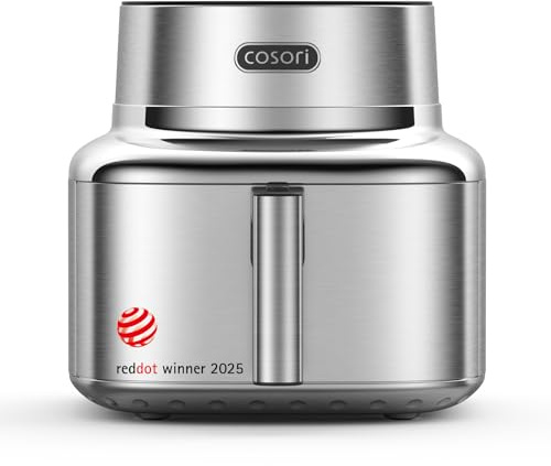 COSORI ICONIC Airfryer, 96% acier inoxydable, revêtement céramique sans PFAS ni BPA, Air fryer 7-en-1, jusqu’à 61% d’économie d’énergie, 50+ recettes, compatible lave-vaisselle, capacité 6,2 L