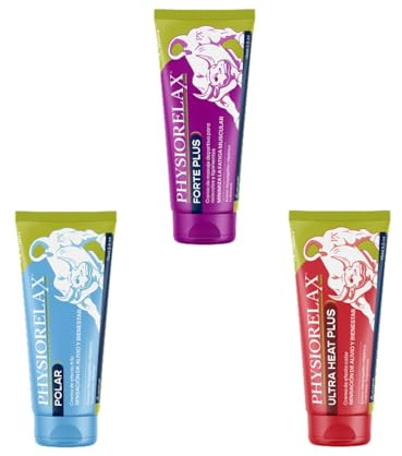 Physiorelax Pack Crema de Masaje – Forte Plus (75ml) + Polar (75 ml) + Ultra Heat Plus (75ml) | Cuidado Muscular Completo, Efecto Frío y Calor, con Árnica e Ingredientes Naturales