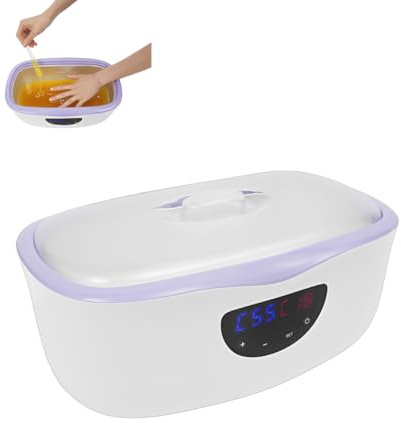 Bagno di paraffina per mani e piedi 4L, bagno elettrico di cera con spazzola, scalda paraffina, touch screen a LED, intervallo di temperatura 45-75°C, piedi e pelle lenitiva, 32 × 22 × 17 cm (viola)