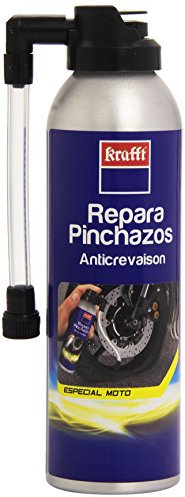 Krafft Kit Repara Pinchazos Moto, Spray Sellador de Emergencia para Reparar Rueda Pinchada Moto 200ml