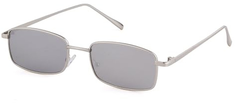 ADEWU Gafas de Sol Rectangulares Retro Vintage Marco Fino Protección UV para Hombre y Mujer Montura Metálica