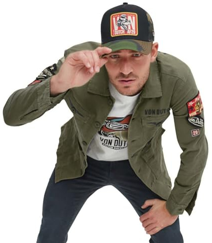 Von Dutch Veste Homme Blousons et Vestes Rebel Coton Fin Vert Kaki XL