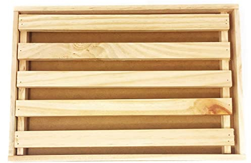 Tradineur - Tabla para cortar pan de madera 2.5 x 32 x 22 cm con bandeja recogemigas y rejilla extraíble, modelo aleatorio