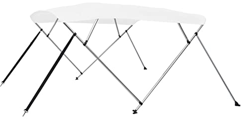 MOONAIRY 4-Bow Bimini Top, Bimini Top Backen, Top Bootsverdeck, Boot Sonnenschutz, Sonnenverdeck Boot, Sonnensegel Boot, Weiß 243x210x137 cm