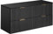 Lomadox Badezimmermöbel Waschtisch-Unterschrank 120cm matt schwarz mit gerilllter Front Waschbecken Badschrank mit 4 Softclose-Auszügen, B/H/T ca. 120,6/59,2/46,5 cm