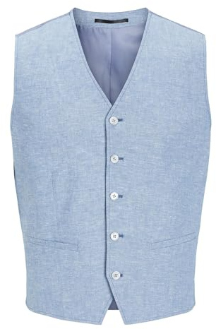 JACK & JONES Jprriviera Linen Waistcoat Gilet per Abito, Troposphhere/Fit: Slim Fit, 58 Uomo